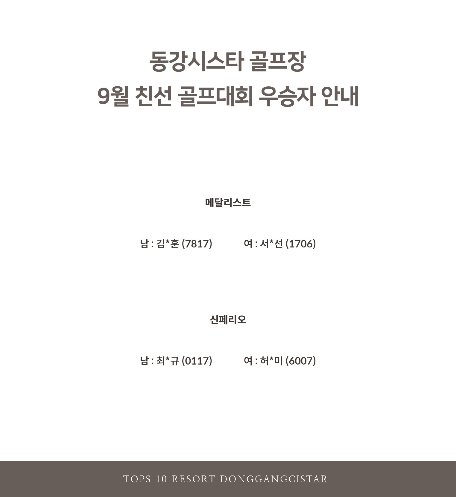 골프장 친선골프대회 우승자(26.09) 1